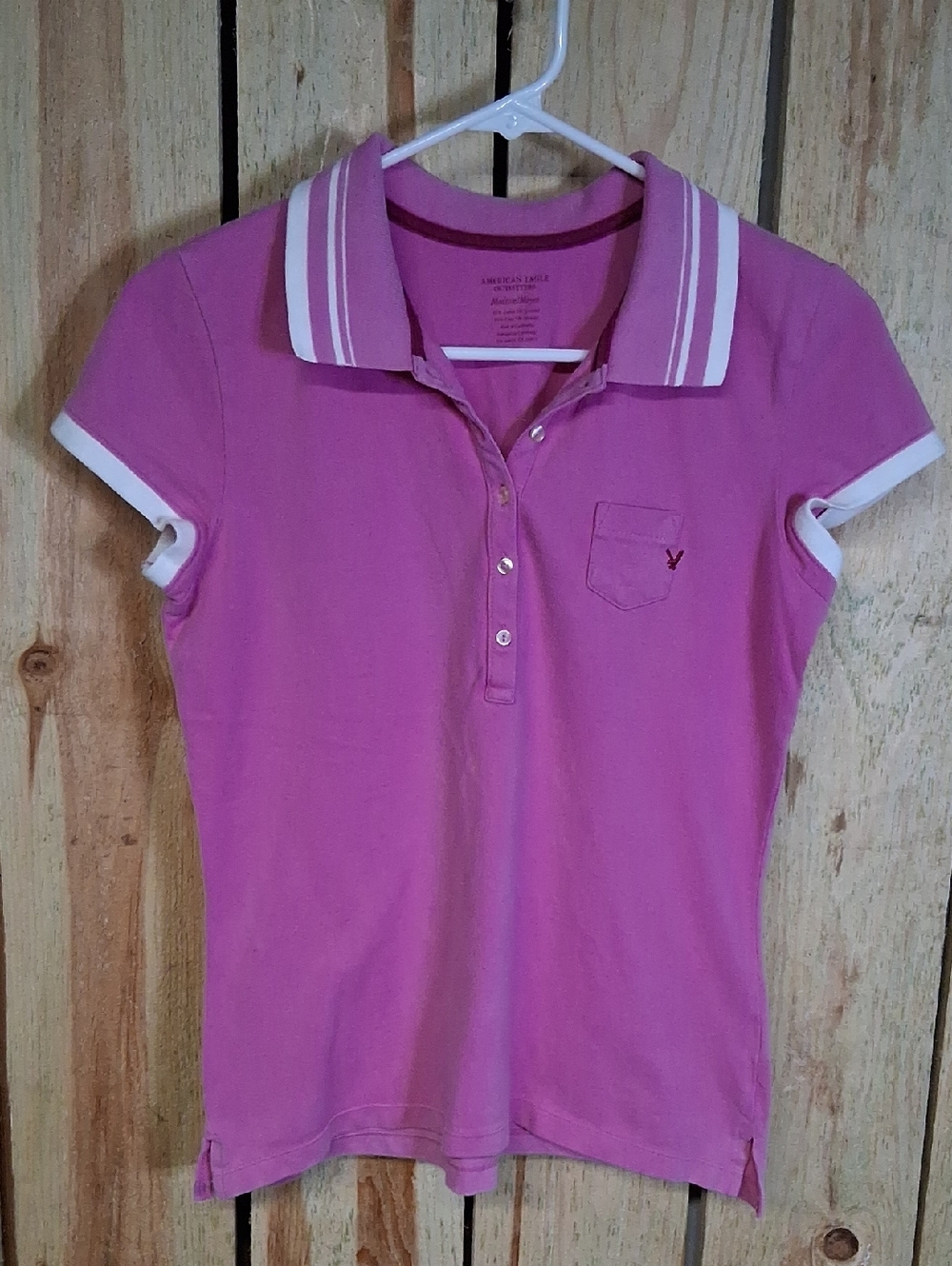 American Eagle Outgitters Polo Size M Preppy Pink